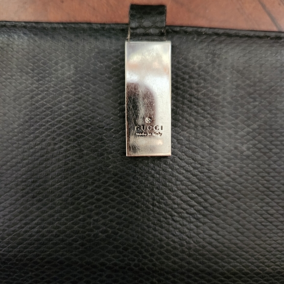 Gucci Vintage Black Snake Skin Continental Wallet - Picture 4 of 8